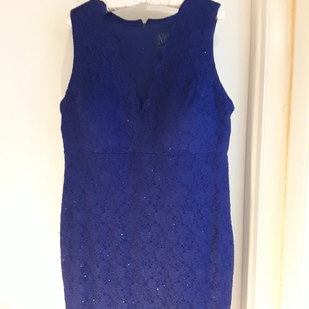 Sapphire blue lace dress